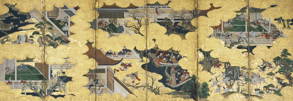 《源氏物語図屏風》（左隻）江戸・17世紀　泉屋博古館