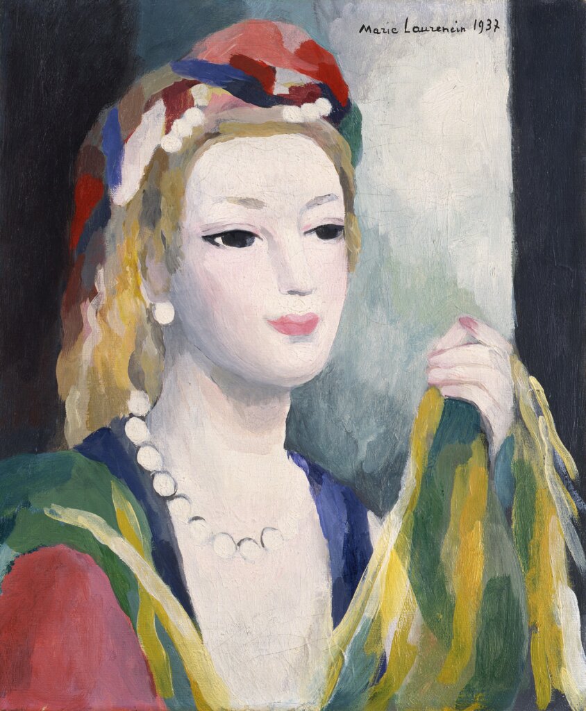 マリー・ローランサン《若い女》1937年　油彩・カンヴァス