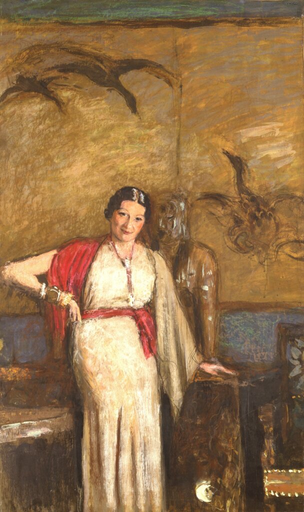 エドゥアール・ヴュイヤール《ウジェーヌ・フレシネ夫人の肖像（習作）》1933～1934年　泥絵具・紙・カンヴァス