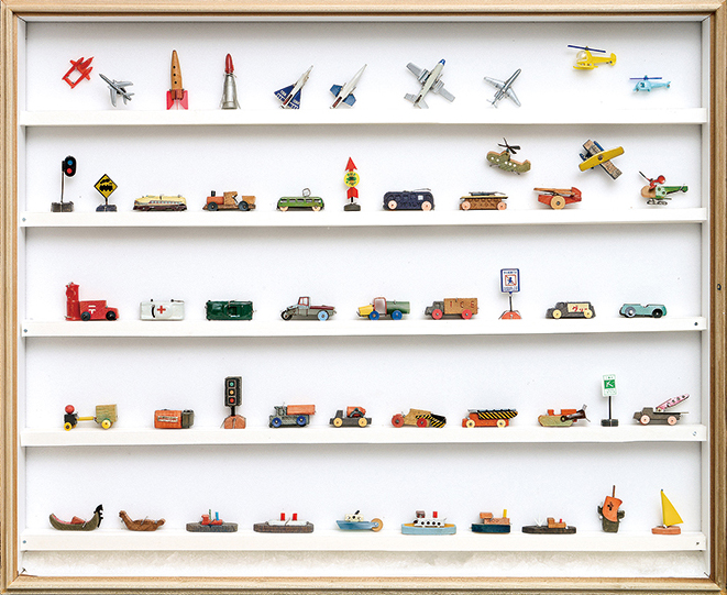 須田国太郎　グリコのおもちゃコレクション「のりもの（飛行機・電車・車・船）」　1950年代　三之瀬御本陣芸術文化館蔵
