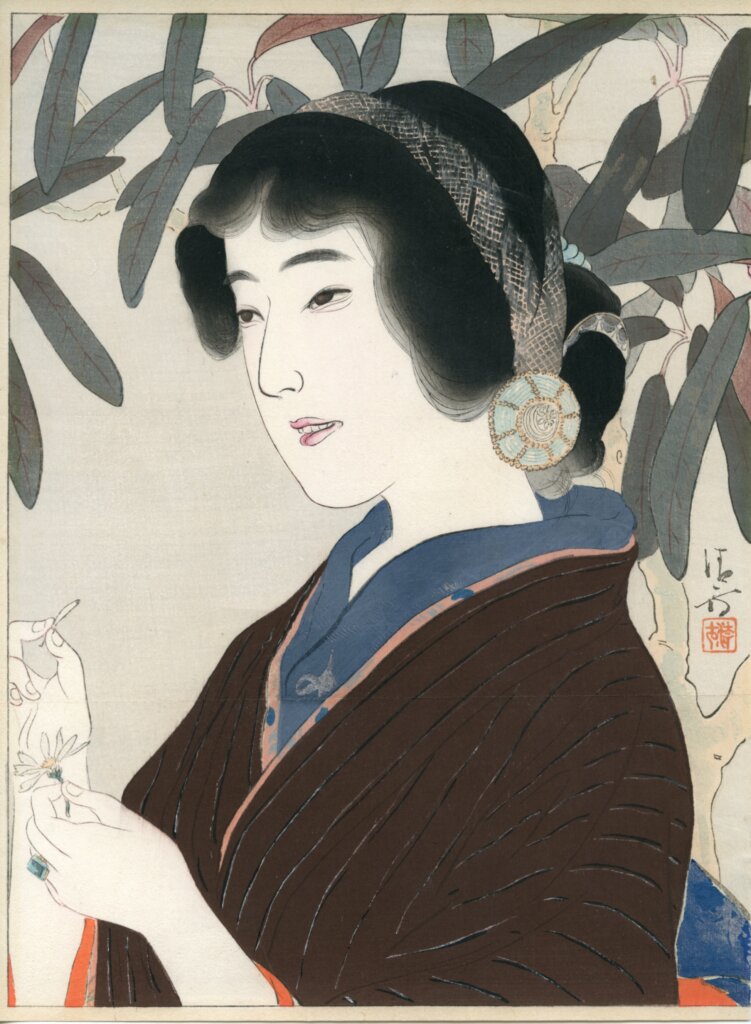 鏑木清方画　菊池幽芳『百合子　前編』口絵　1913年　金尾文淵堂発行　八王子市夢美術館蔵