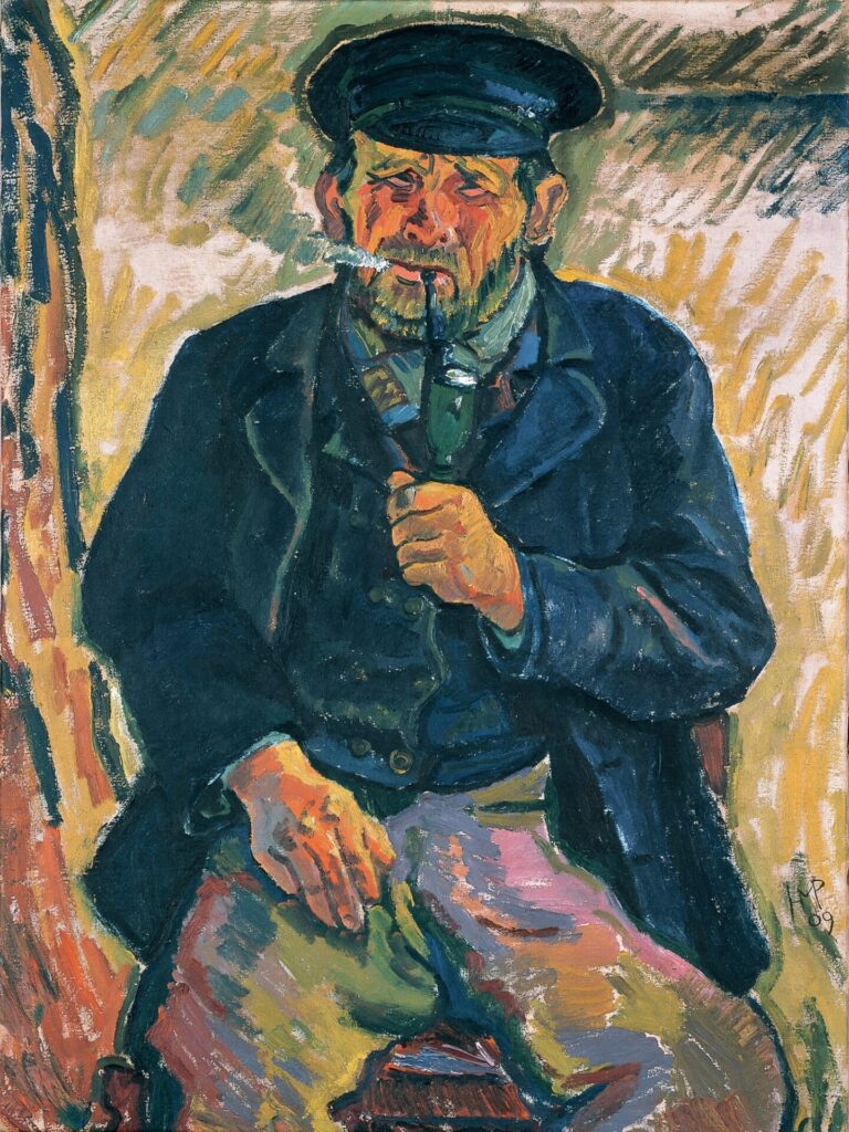 作品画像 ヘルマン・マックス・ペヒシュタイン《パイプ煙草を吸う漁師》