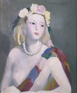 マリー・ローランサン 《真珠で装うエヴァリン》1936年 山王美術館