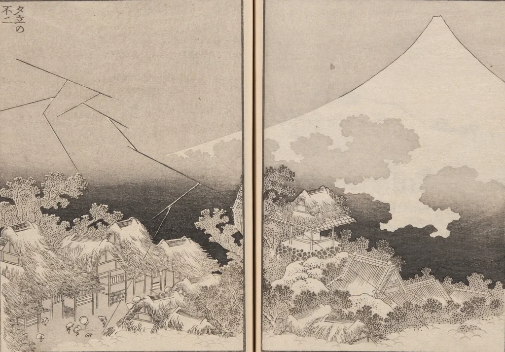 『冨嶽百景』より「⼣⽴の不⼆」|葛飾北斎