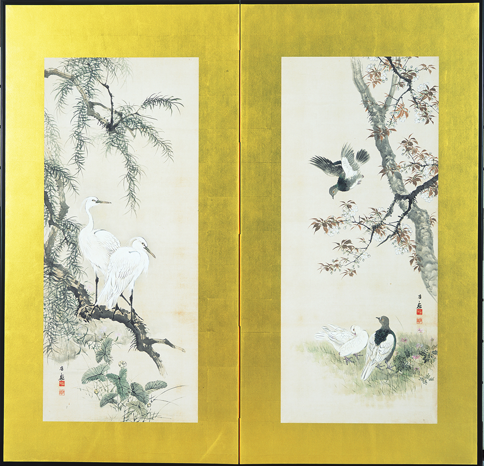 「四季花鳥図」(春夏)石河有粼