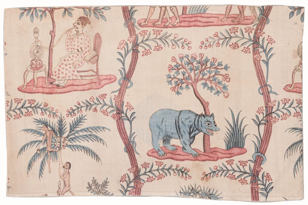 《白地人物動物文様更紗裂》Karun Thakar