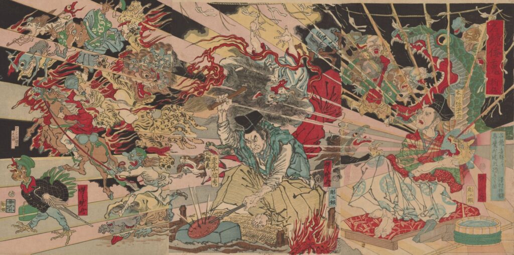 河鍋暁斎《名鏡倭魂　新板》