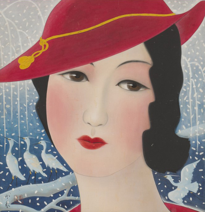 美人(『婦人公論』表紙絵原画)(堂本印象)