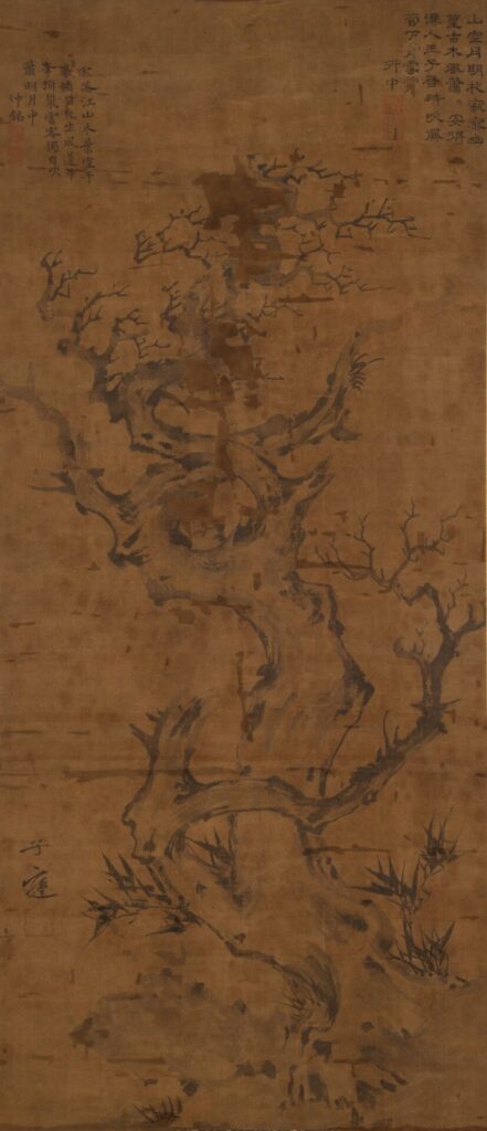 子庭祖柏《枯木図（左幅）》