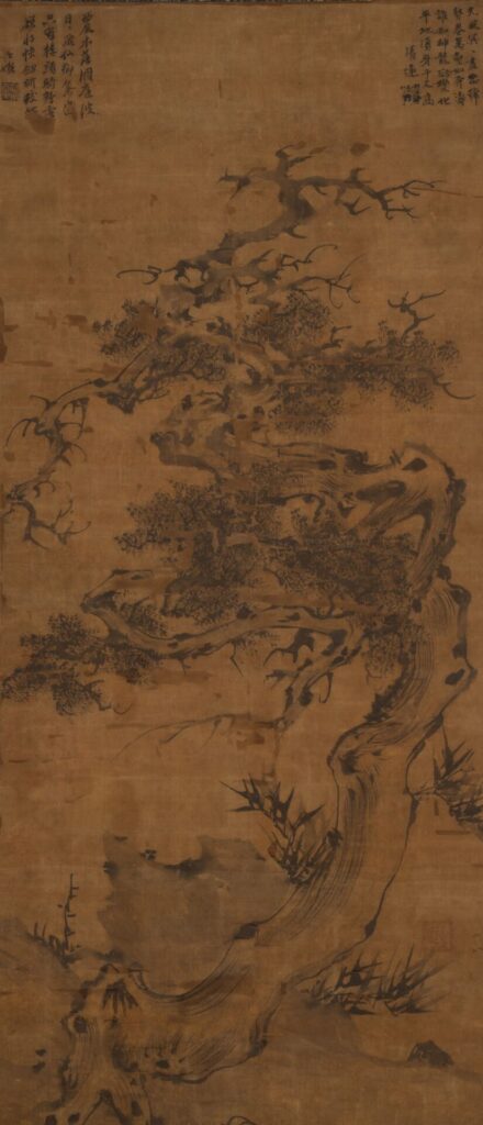 子庭祖柏《枯木図（右幅）》