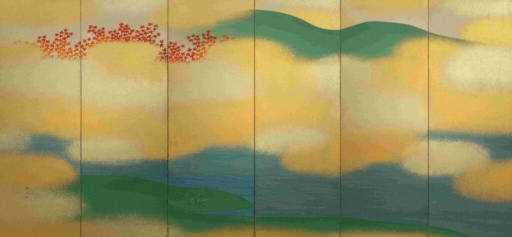 春秋図屏風 左隻(森徹山)