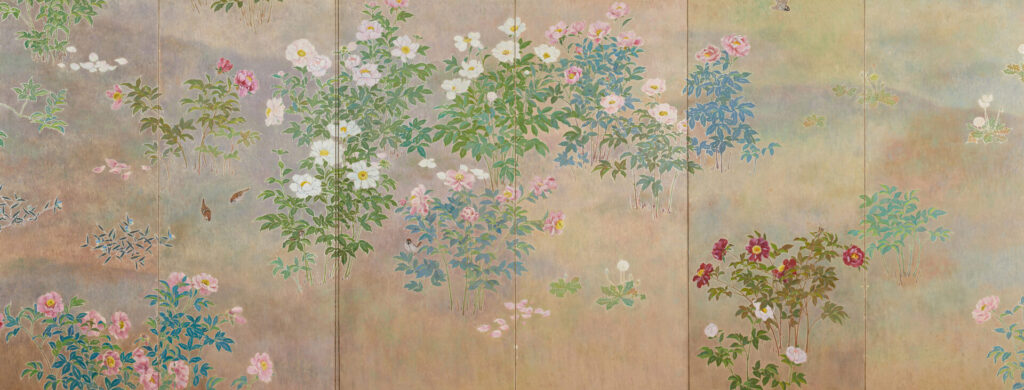 香田勝太《春秋草花図》右隻