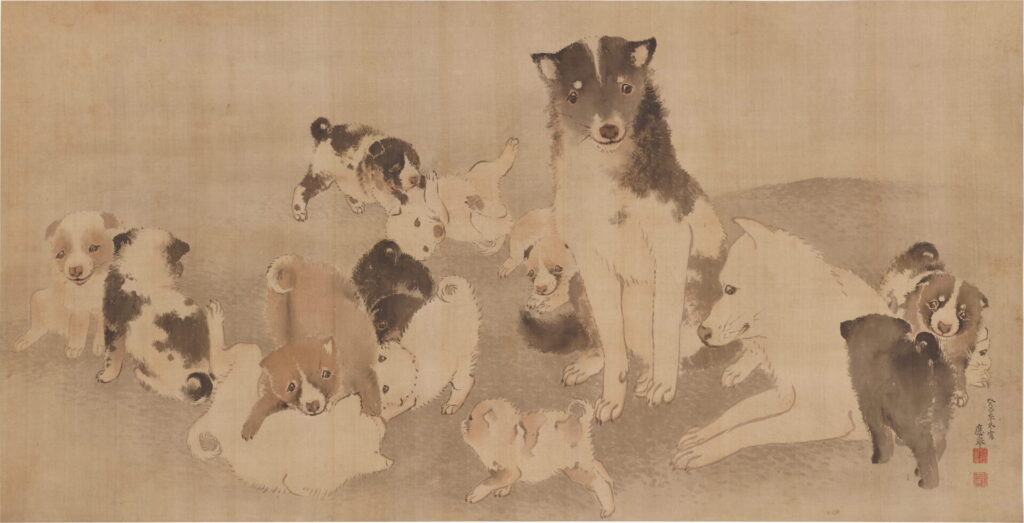 円山応挙《群犬図》